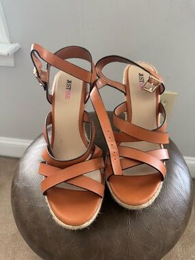 Just Fab Wedge Sandals only worn once. In excellent condition